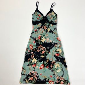 Vintage 90s Floral Printed Midi Dress